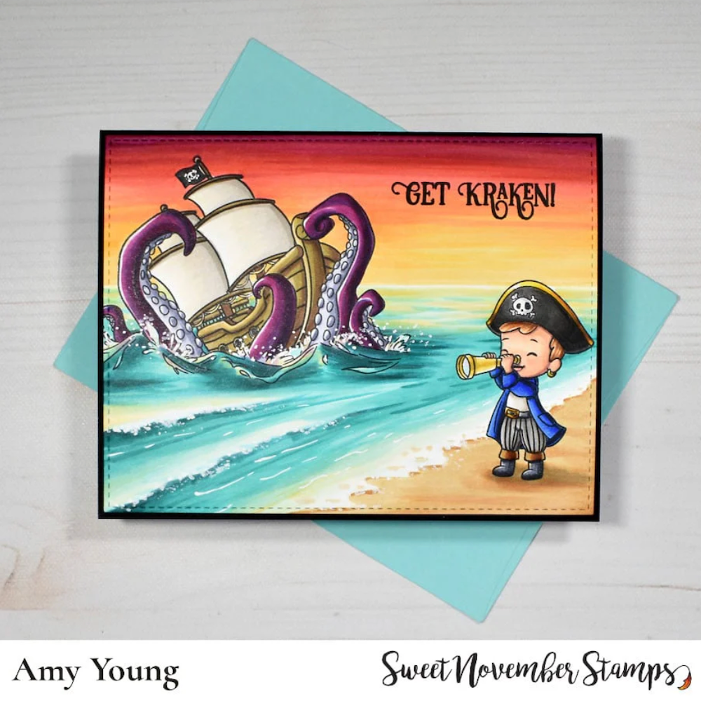 Sweet November Stamps A Wee Bit of Piracy Clear Stamp Set sns-bp-sr-25 krackin