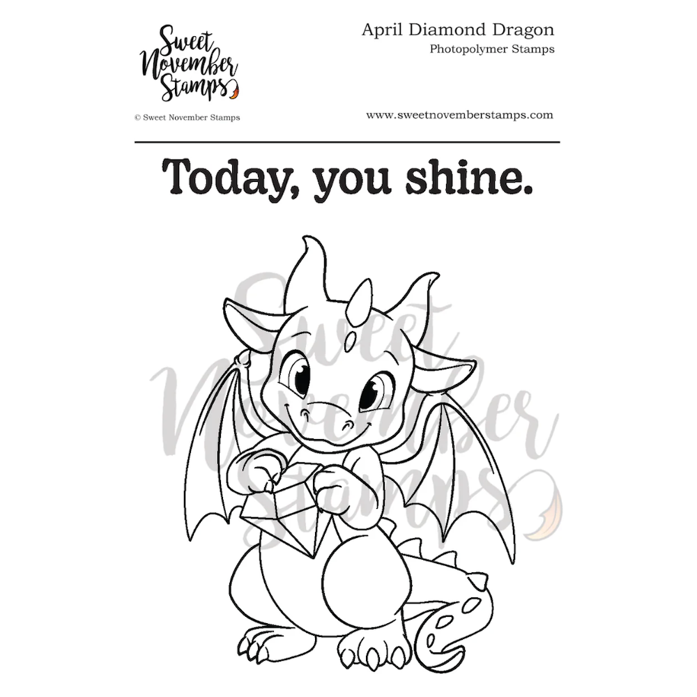 Sweet November Stamps April Diamond Dragon Clear Stamp Set sns-ad-dg-25