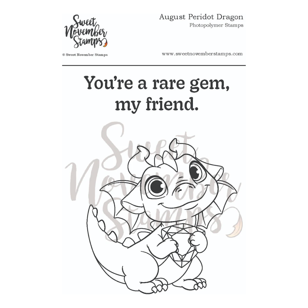 Sweet November Stamps August Peridot Dragon Clear Stamp Set sns-ap-dr-25