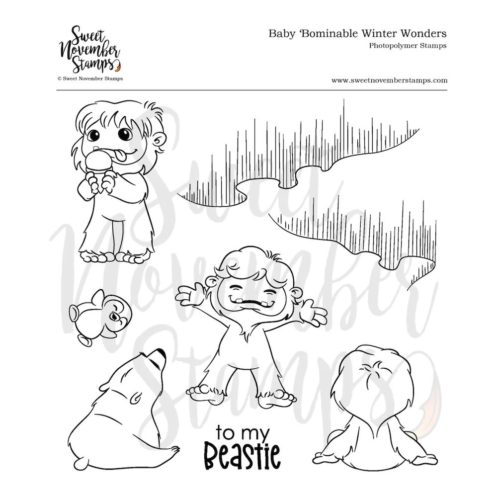 Sweet November Stamps Baby Bominable Winter Wonders Clear Stamp Set sns-wr-bb-24