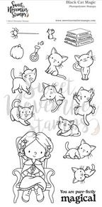 Sweet November Stamps Black Cat Magic Clear Stamp Set sns-hw-bc-26