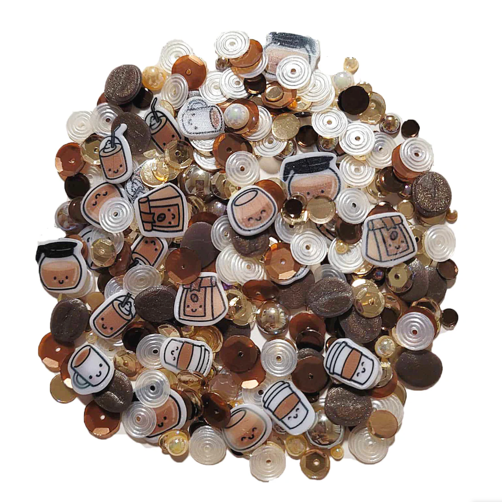 Sweet November Stamps Cafe Au Lait Embellishment Mix sns-sq-cl-24