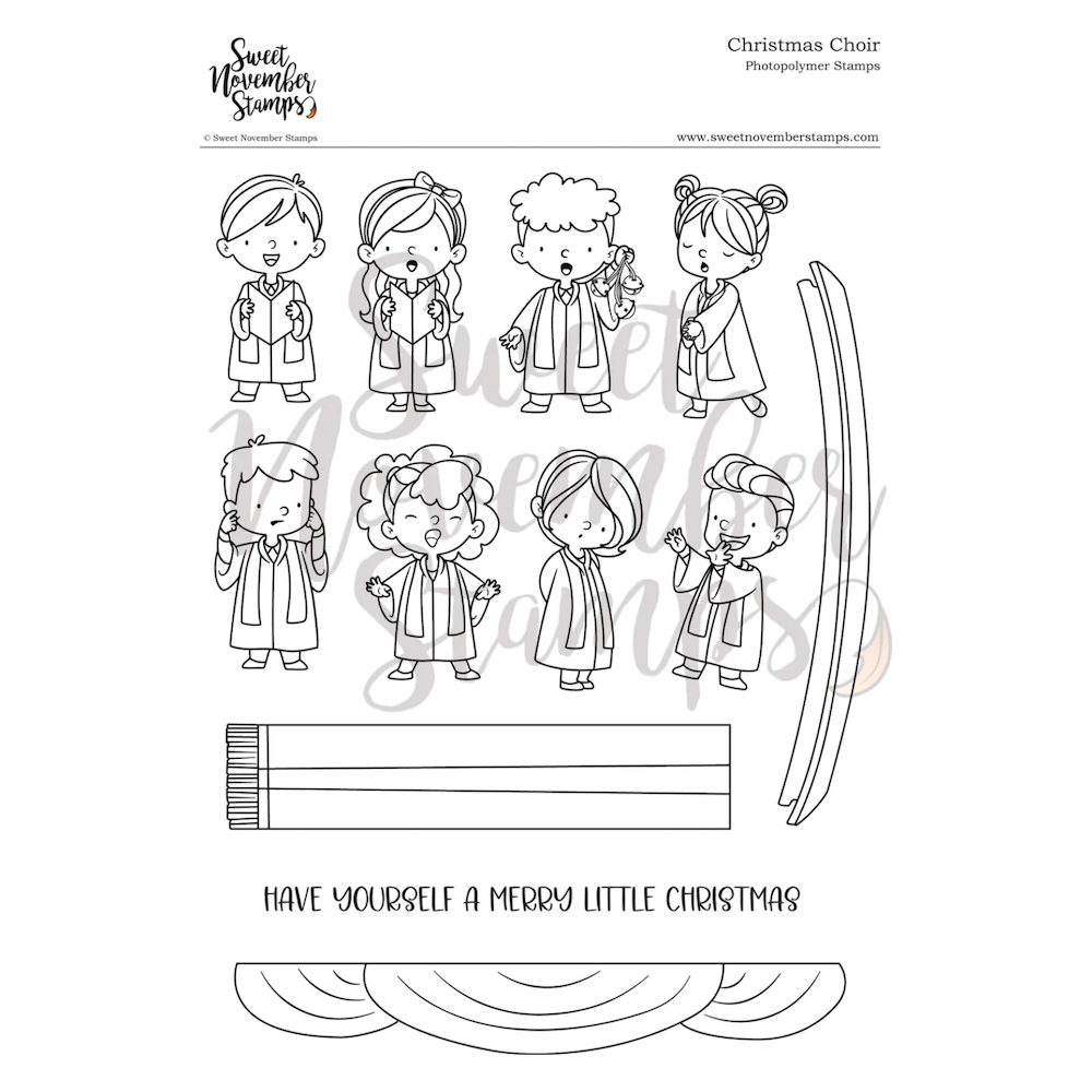 Sweet November Stamps Christmas Choir Clear Stamp Set sns-xs-cc-24
