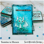 Sweet November Stamps December Turquoise Dragon Clear Stamp Set sns-dt-dr-25 yasmine