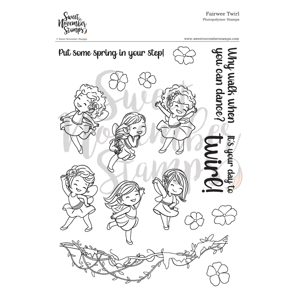 Sweet November Stamps Fairwee Twirl Clear Stamp Set sns-ft-sp-25