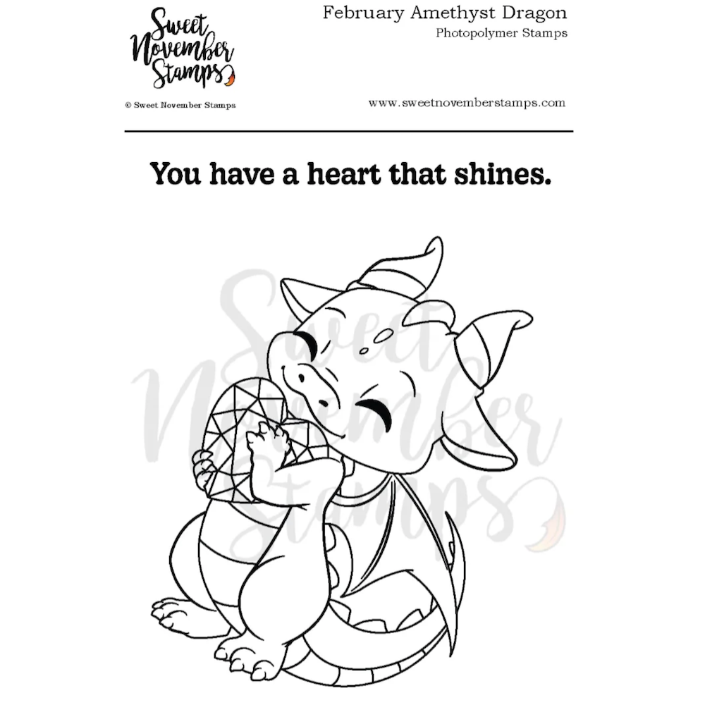 Sweet November Stamps February Amethyst Dragon Clear Stamp Set sns-fa-dr-26