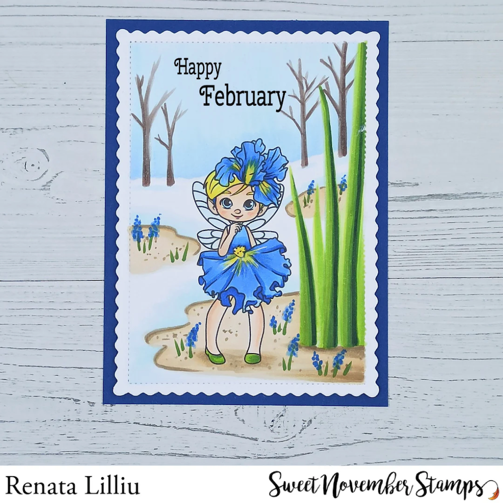 Sweet November Stamps February Iris Fairy Clear Stamp Set sns-mf-if-25 renata