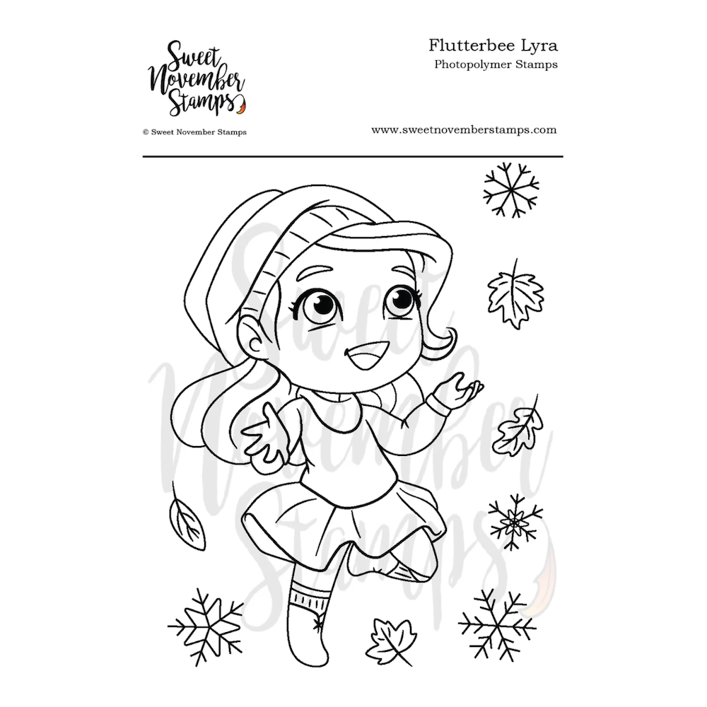 Sweet November Stamps Flutterbee Lyra Clear Stamp Set sns-fb-ly-24