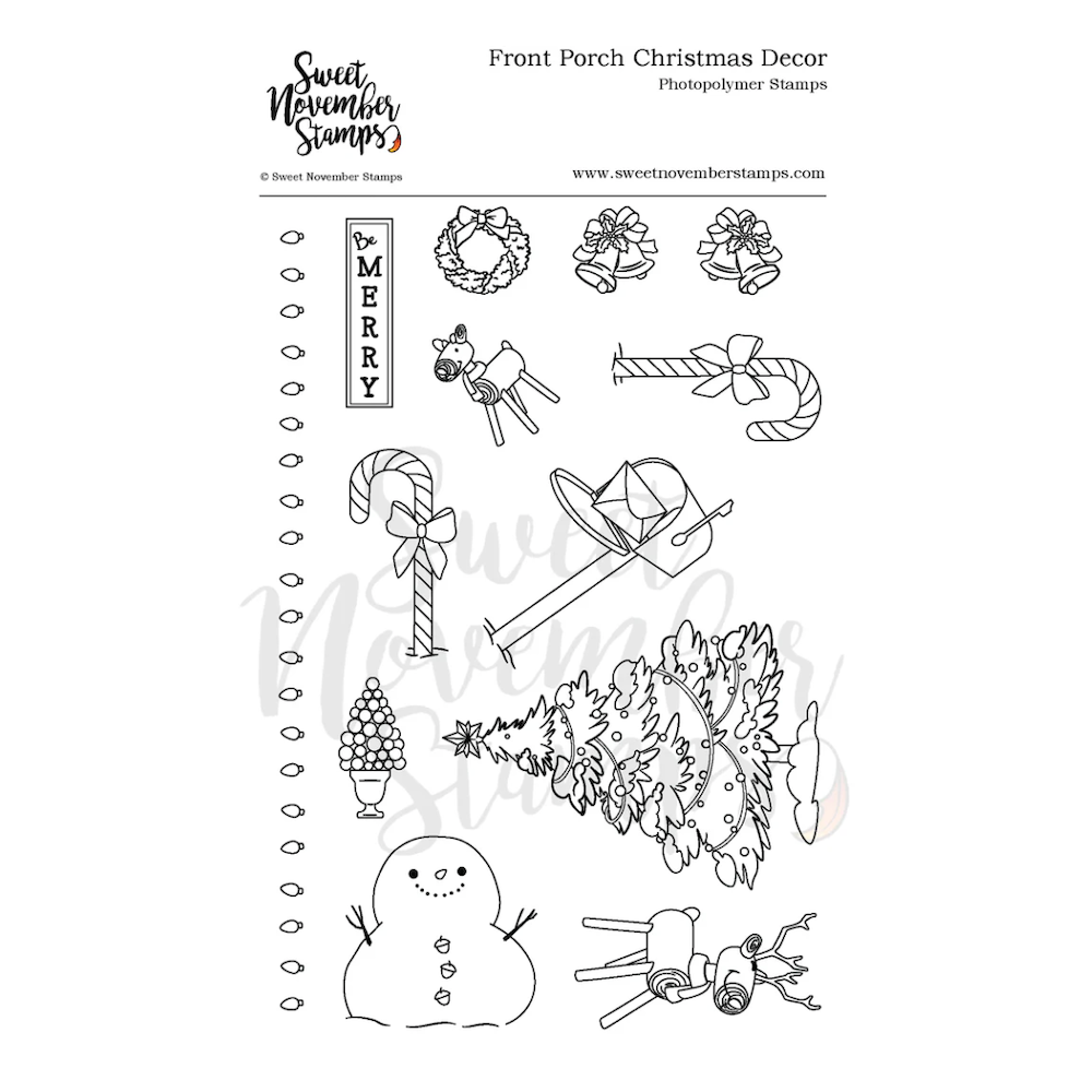 Sweet November Stamps Front Porch Christmas Decor Clear Stamp Set sns-cd-wn-25
