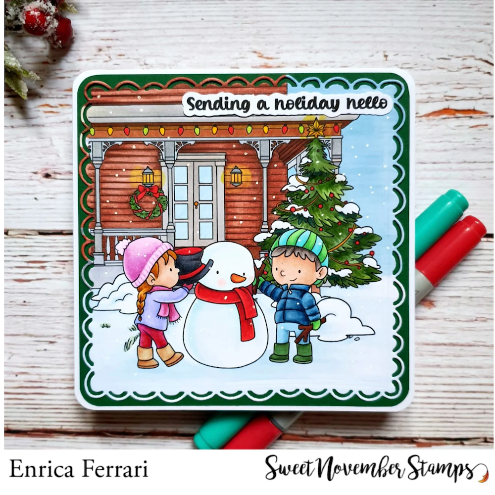 Sweet November Stamps Front Porch Christmas Decor Clear Stamp Set sns-cd-wn-25 enrica
