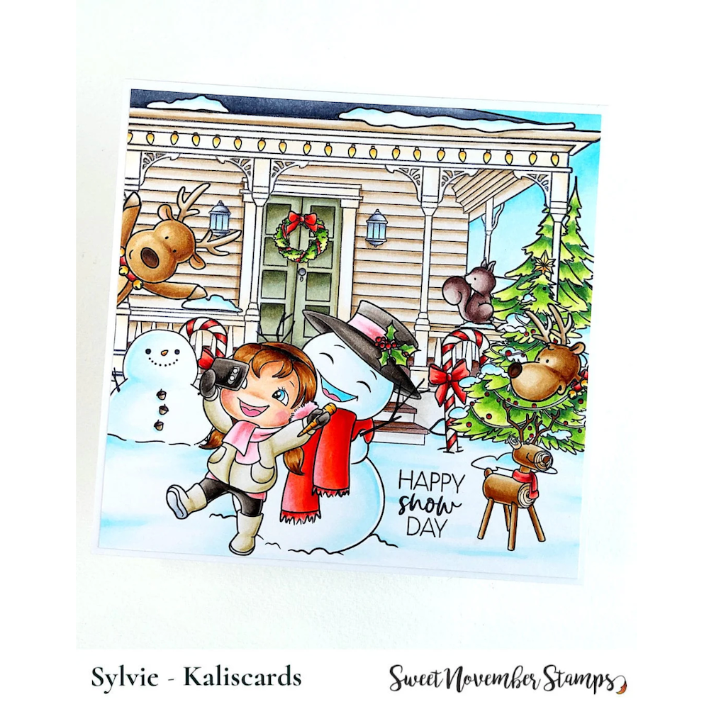 Sweet November Stamps Front Porch Christmas Decor Clear Stamp Set sns-cd-wn-25 sylvie