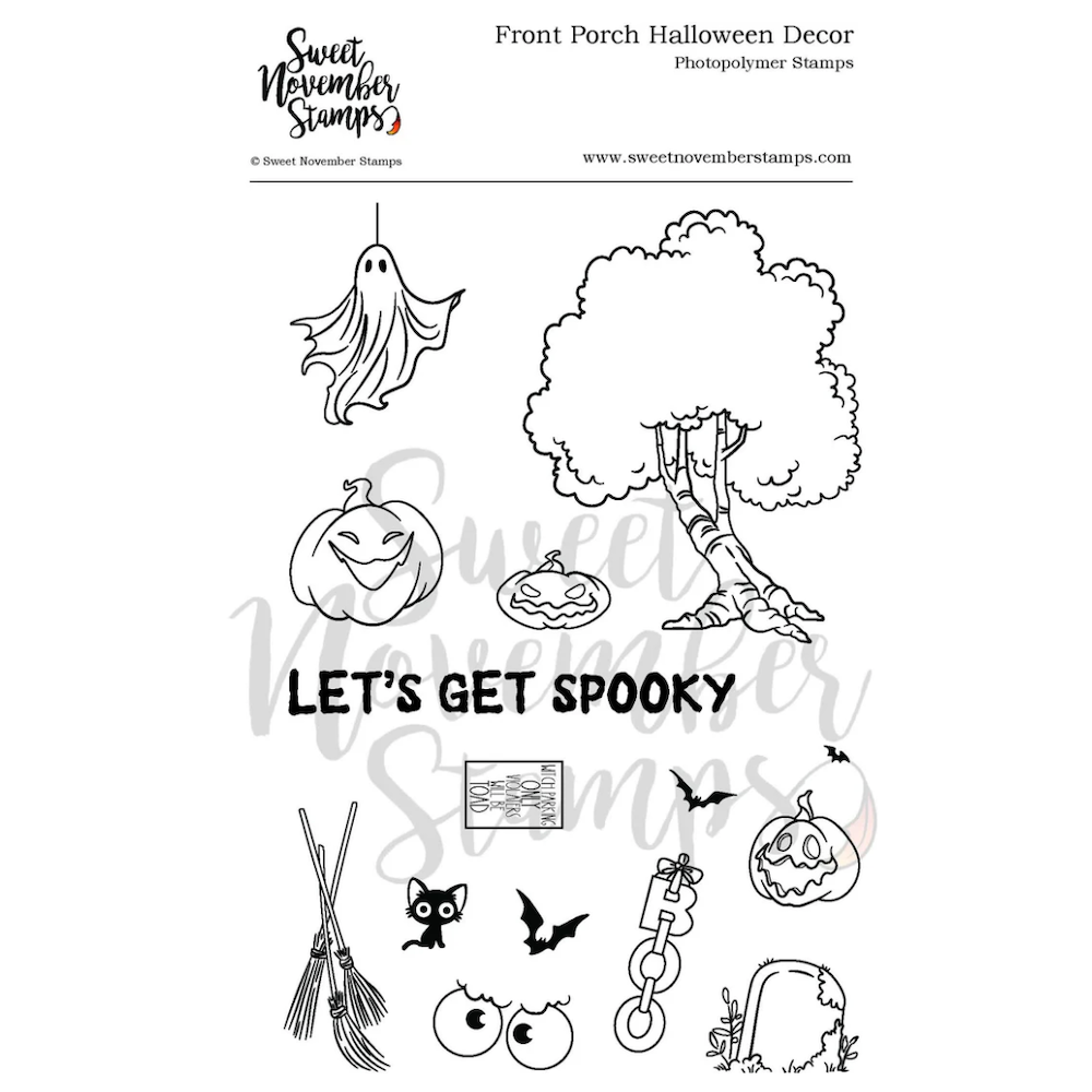 Sweet November Stamps Front Porch Halloween Décor Clear Stamp Set sns-hd-hw-25