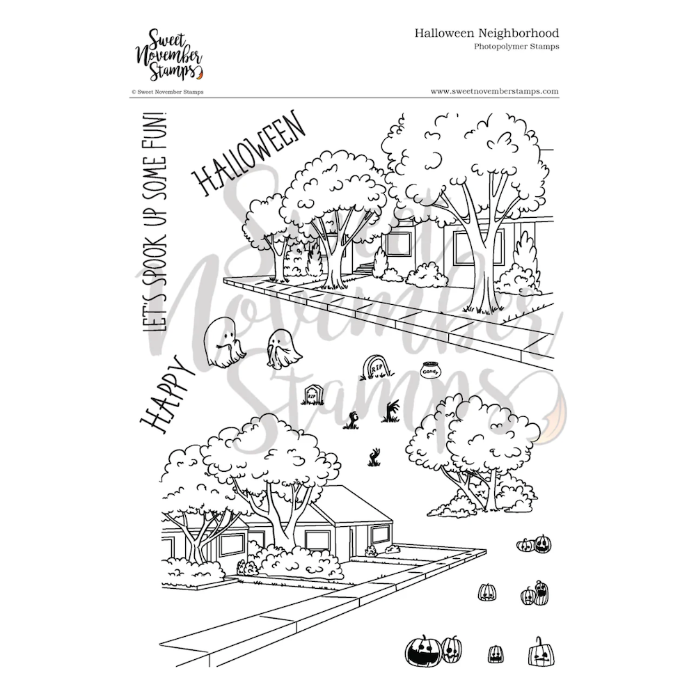 Sweet November Stamps Halloween Neighborhood Clear Stamp Set sns-hw-hn-24
