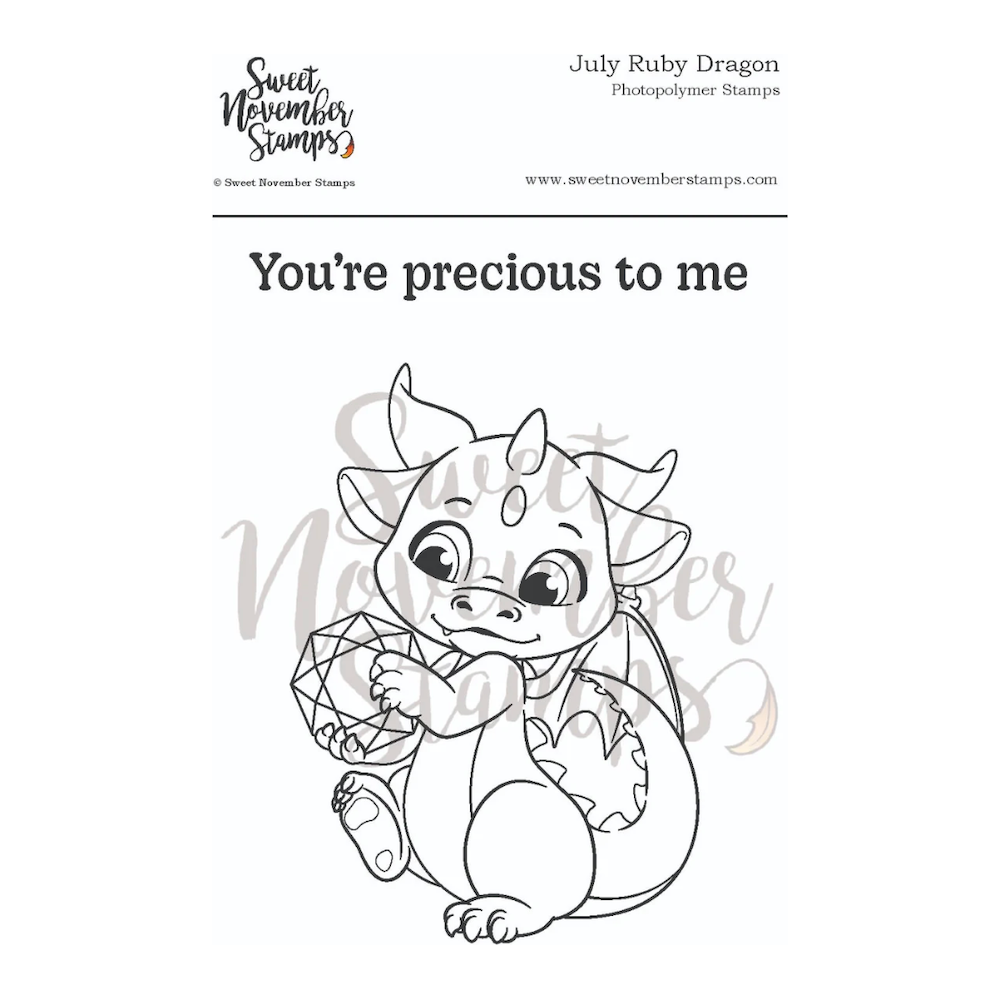 Sweet November Stamps July Ruby Dragon Clear Stamp Set sns-jr-dr-25