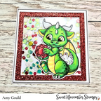Sweet November Stamps July Ruby Dragon Clear Stamp Set sns-jr-dr-25 green