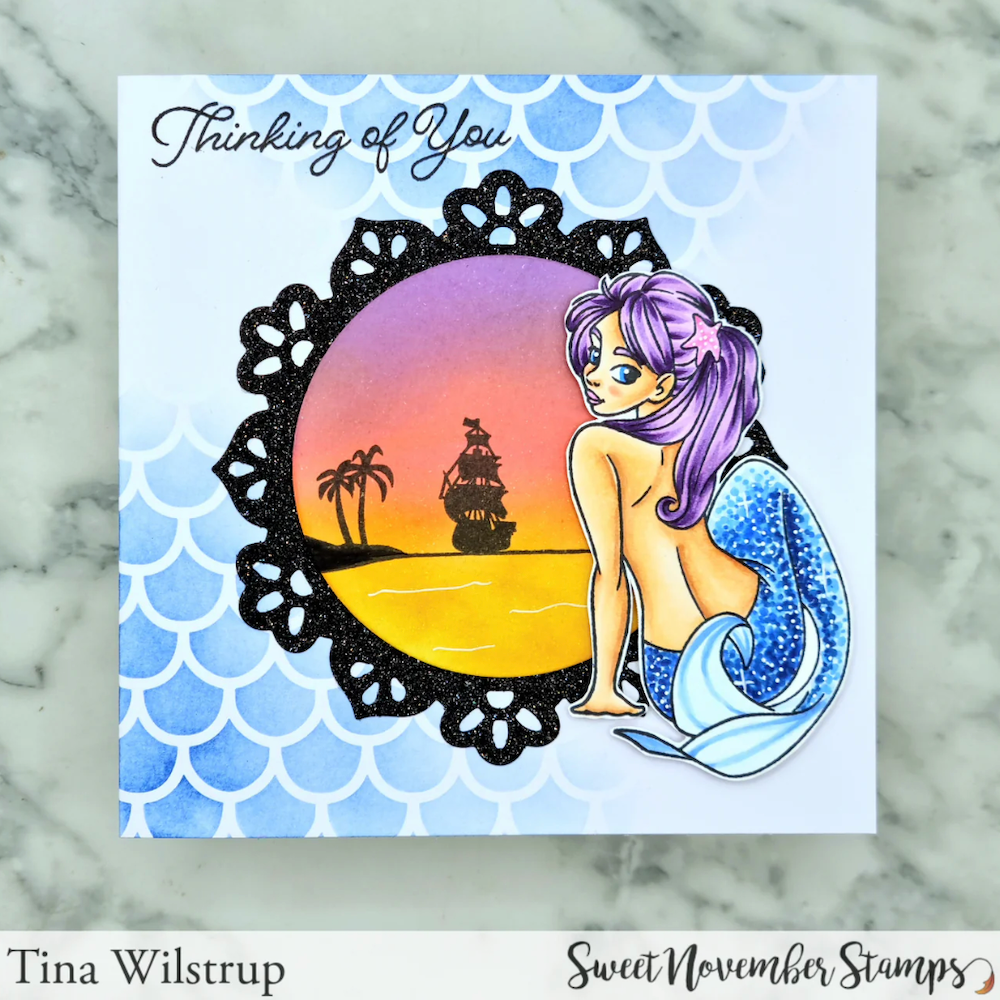 Sweet November Stamps Lovely Mermees Clear Stamp Set sns-lm-mm-25 tina w