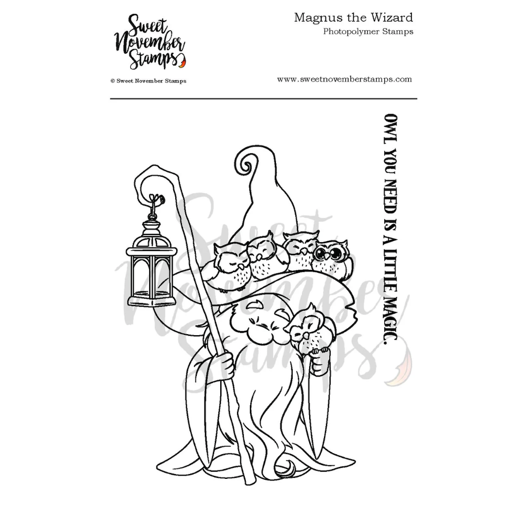 Sweet November Stamps Magnus the Wizard Clear Stamp Set sns-mw-hw-25