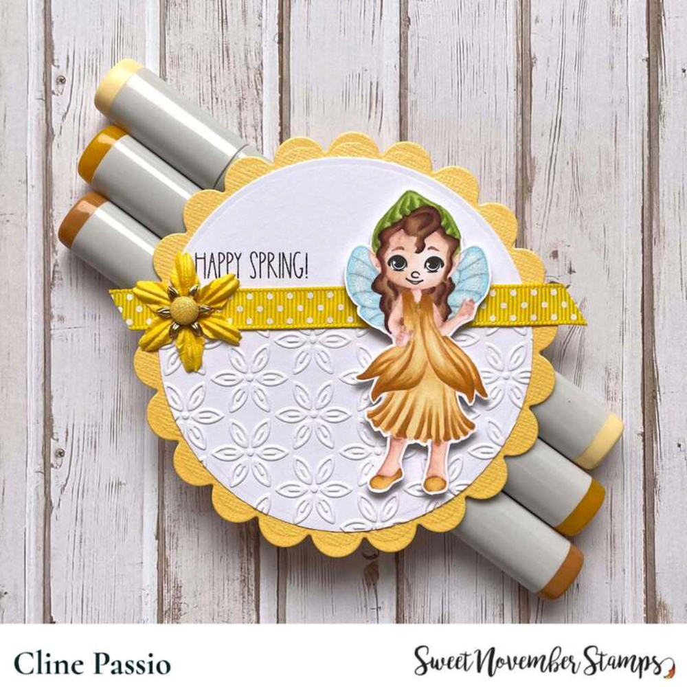 Sweet November Stamps March Daffodil Fairy Clear Stamp Set sns-mf-df-25 cline