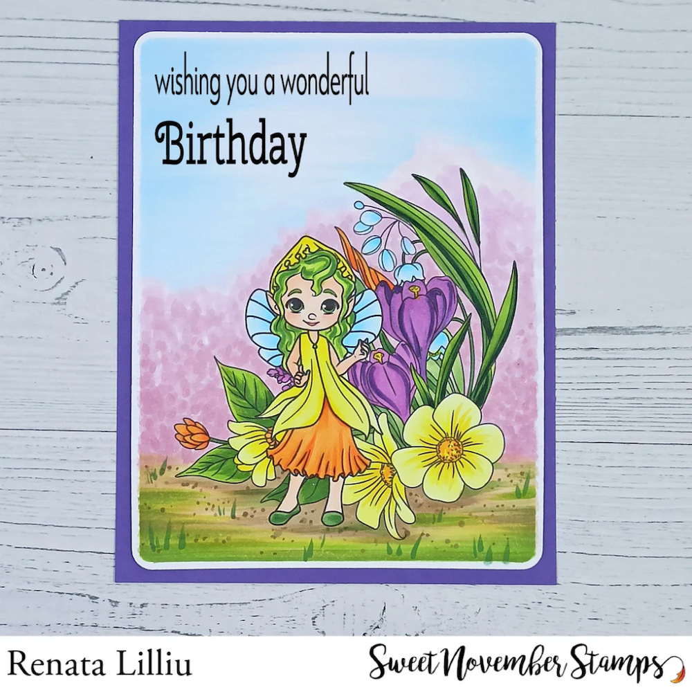 Sweet November Stamps March Daffodil Fairy Clear Stamp Set sns-mf-df-25 renata