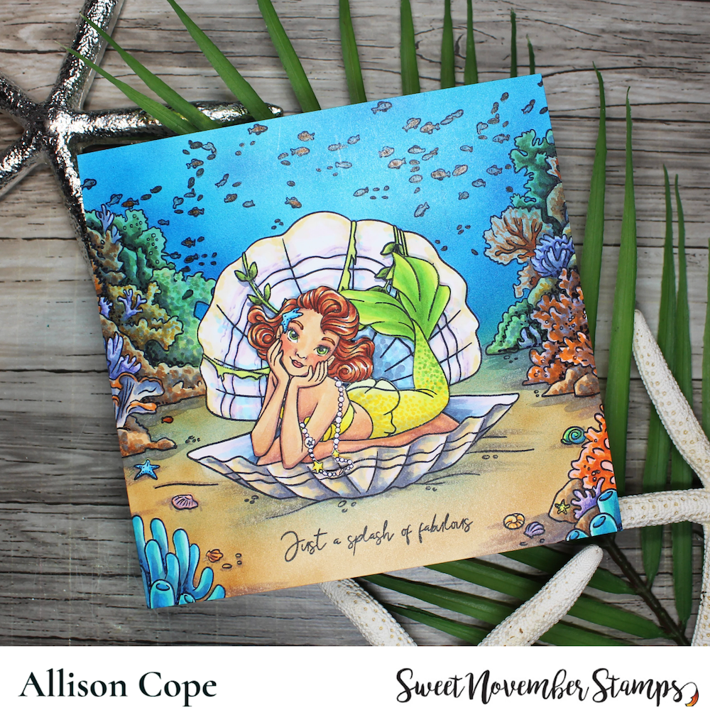 Sweet November Stamps Mermaid Throne Clear Stamp Set sns-bg-mt-26 allison