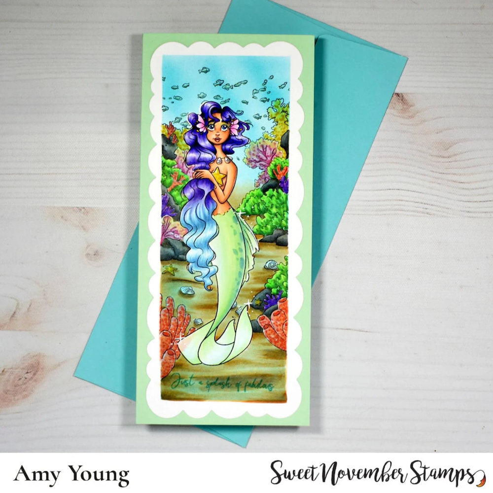 Sweet November Stamps Mermaid Throne Clear Stamp Set sns-bg-mt-26 amy
