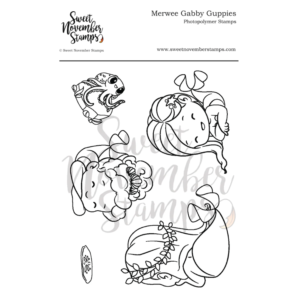 Sweet November Stamps Merwee Gabby Guppies Clear Stamp Set sns-gg-mm-25