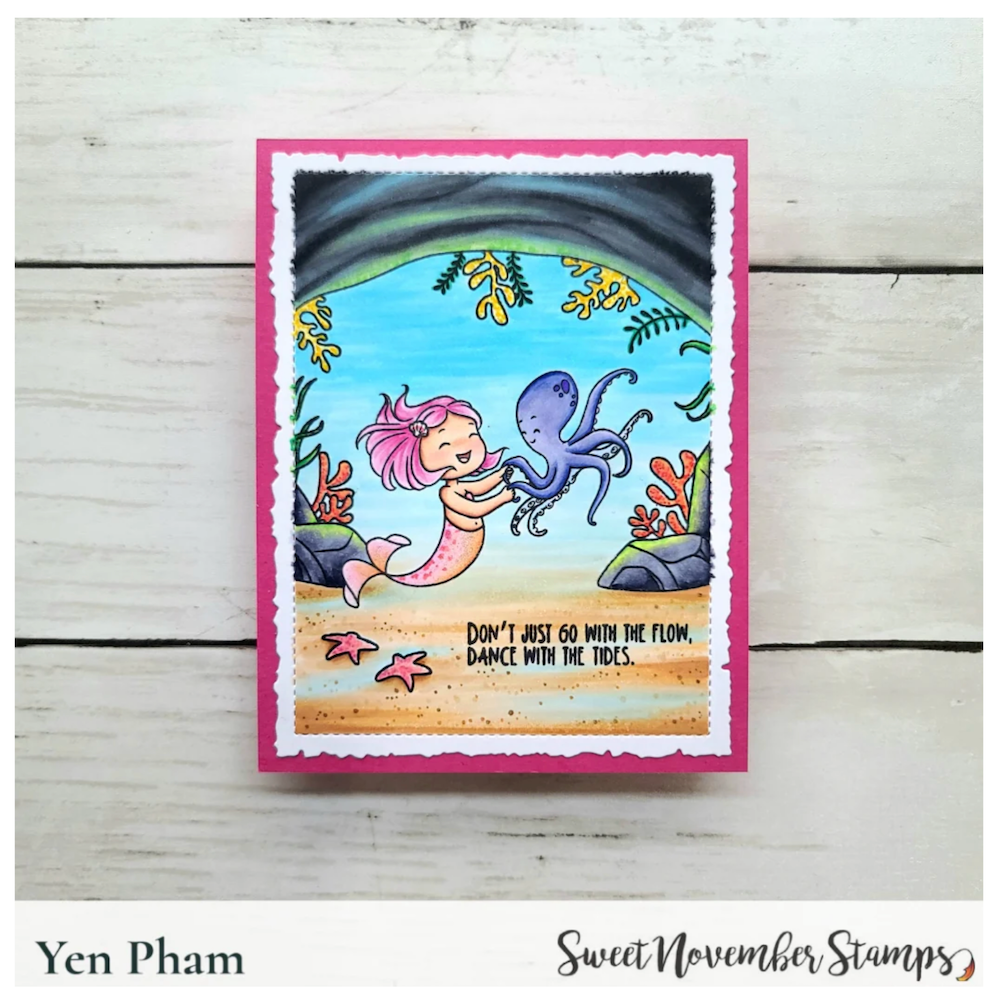 Sweet November Stamps Merwee Tide Dancers Clear Stamp Set sns-mw-td-26 flow