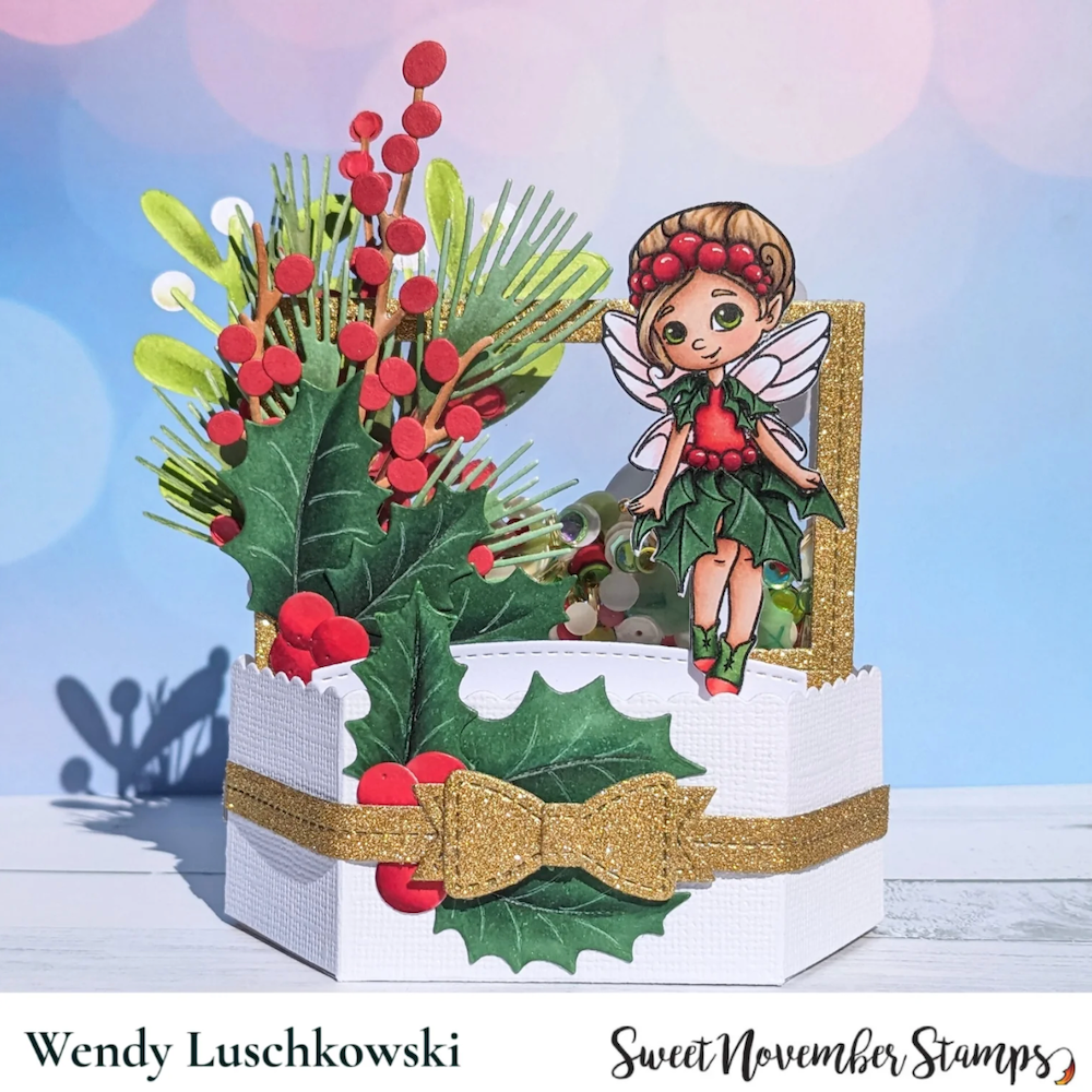 Sweet November Stamps Mistletoe and Holly Embellishment Mix sns-sq-mh-24 wendy