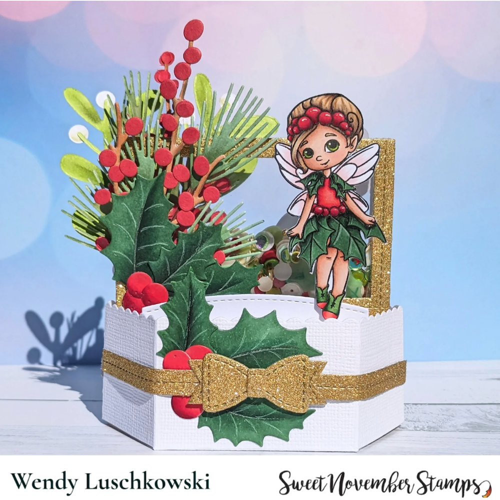 Sweet November Stamps Mistletoe and Holly Fairies Clear Stamp Set sns-xs-mh-24 wendy 2