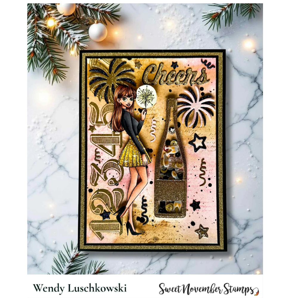 Sweet November Stamps New Year's Toast Embellishment Mix sns-sq-nt-25 cheers