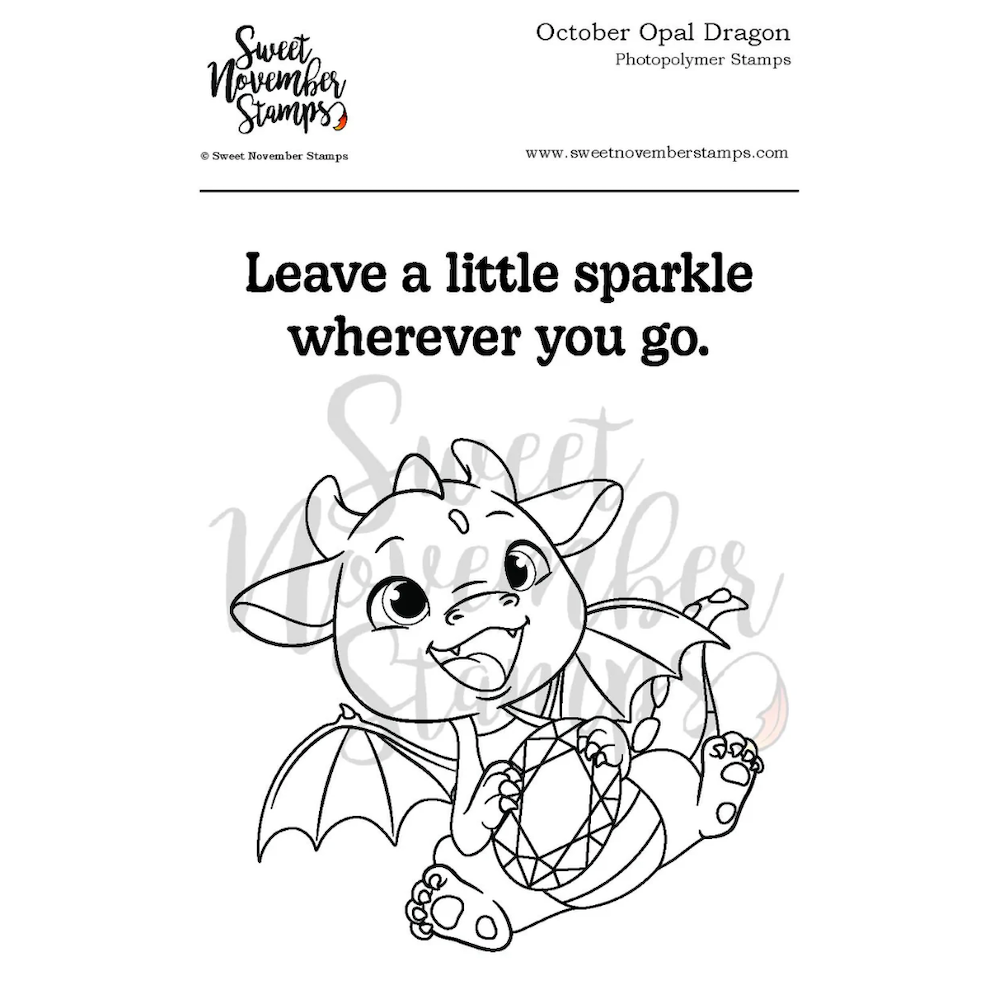 Sweet November Stamps October Opal Dragon Clear Stamp Set sns-oo-dr-25