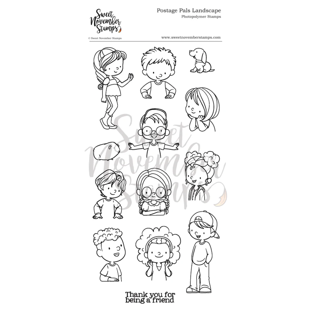 Sweet November Stamps Postage Pals Landscape Clear Stamp Set sns-fb-pl-25