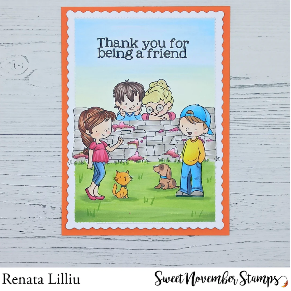 Sweet November Stamps Postage Pals Landscape Clear Stamp Set sns-fb-pl-25 renata