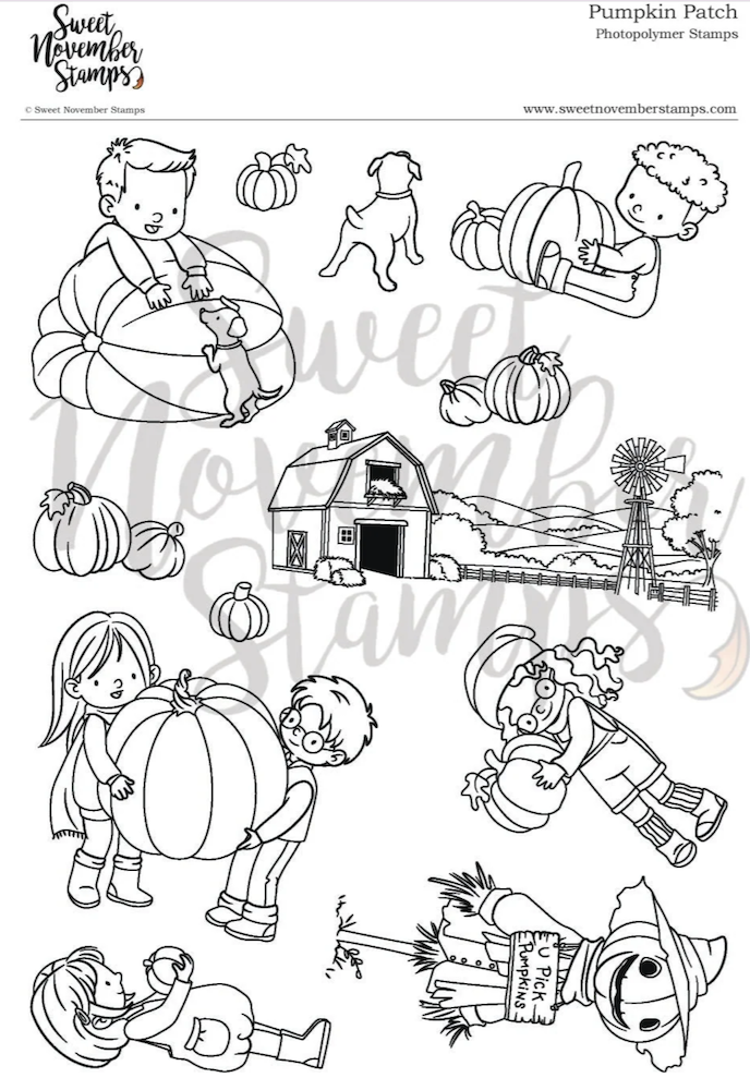 Sweet November Stamps Pumpkin Patch Clear Stamp Set sns-fl-pp-26