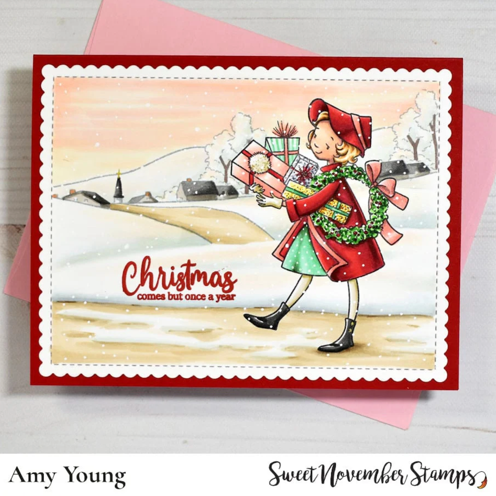 Sweet November Stamps Retro Christmas Shoppers Clear Stamp Set sns-xs-rs-24 amy