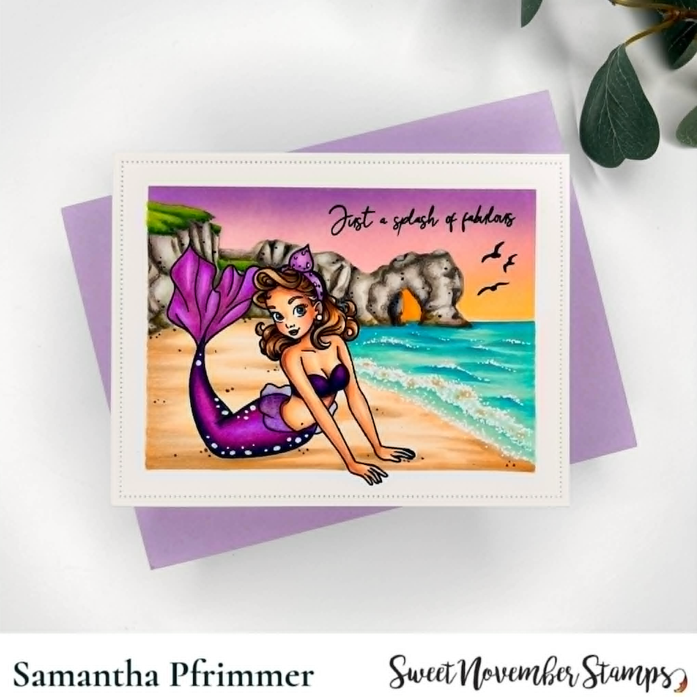 Sweet November Stamps Retro Pin Up Mermaids Clear Stamp Set sns-mm-rp-26 samantha