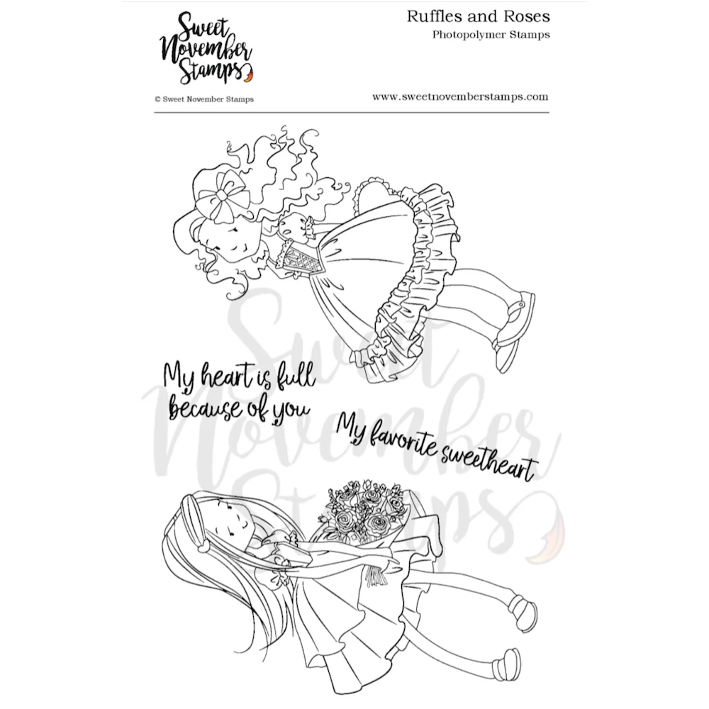 Sweet November Stamps Ruffles and Roses Clear Stamp Set sns-ru-ro-26