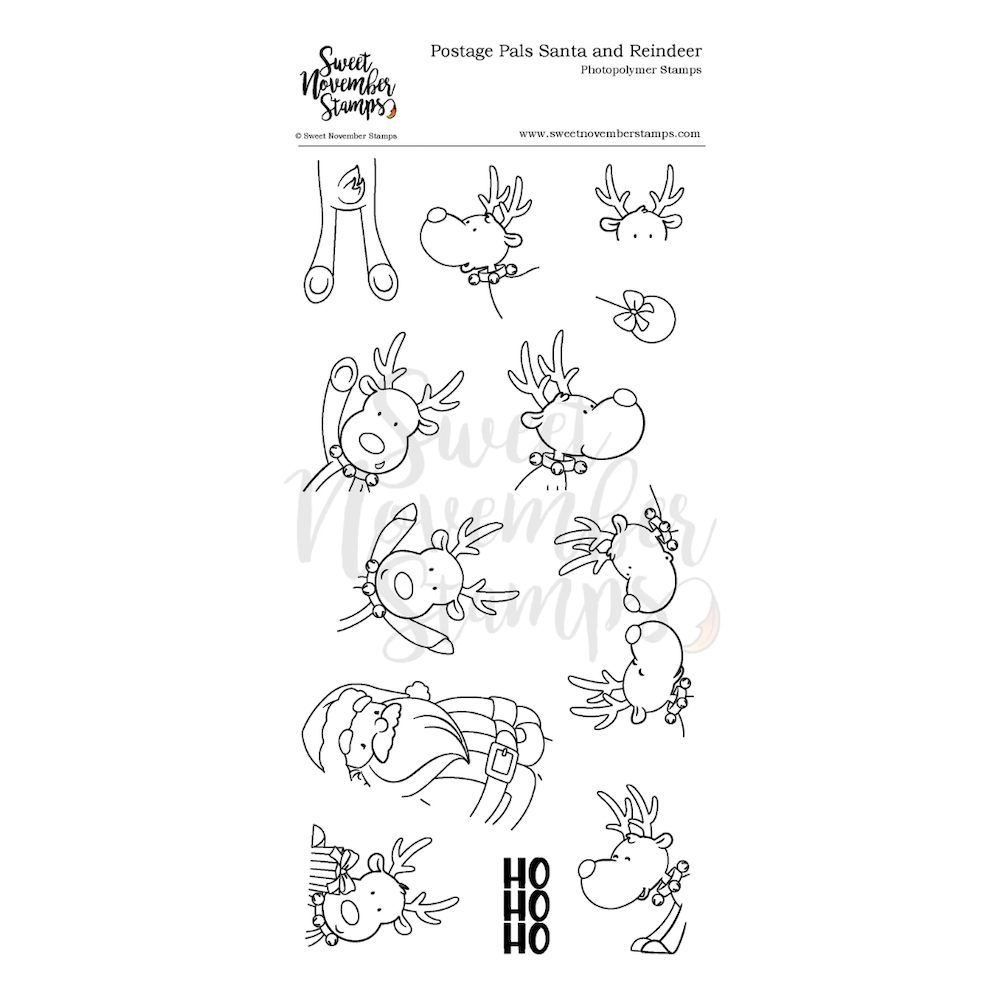 Sweet November Stamps Santa and Reindeer Postage Pals Clear Stamp Set sns-pp-sr-25