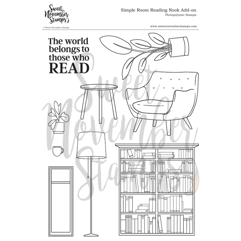 Sweet November Stamps Simple Room Reading Nook Clear Stamp Set sns-bb-rn-25