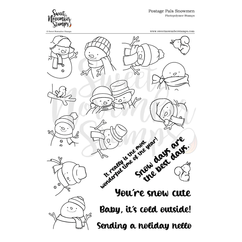 Sweet November Stamps Snowmen Postage Pals Clear Stamp Set sns-pp-sm-25