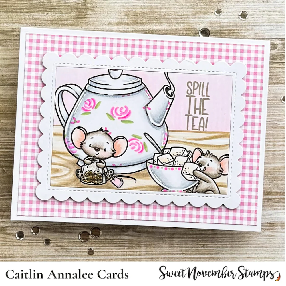 Sweet November Stamps Spill the Tea Clear Stamp Set sns-fb-st-25 caitlin