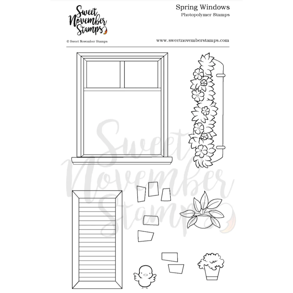 Sweet November Stamps Spring Windows Clear Stamp Set sns-sp-wi-26