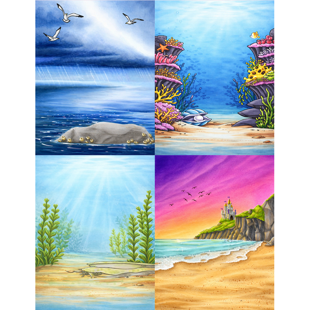 Sweet November Stamps Tidewater Backdrops Clear Stamp Set sns-a2-cf-tb sunset
