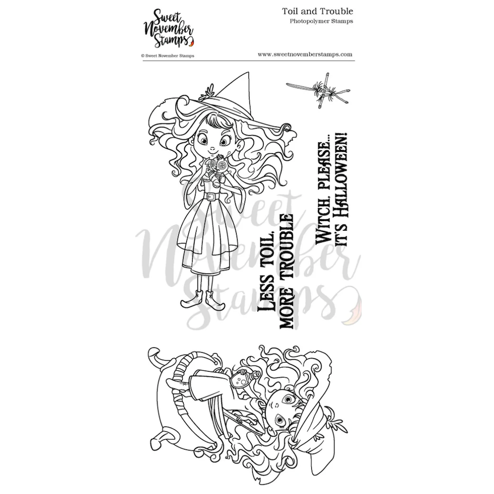 Sweet November Stamps Toil and Trouble Clear Stamp Set sns-tt-hw-25
