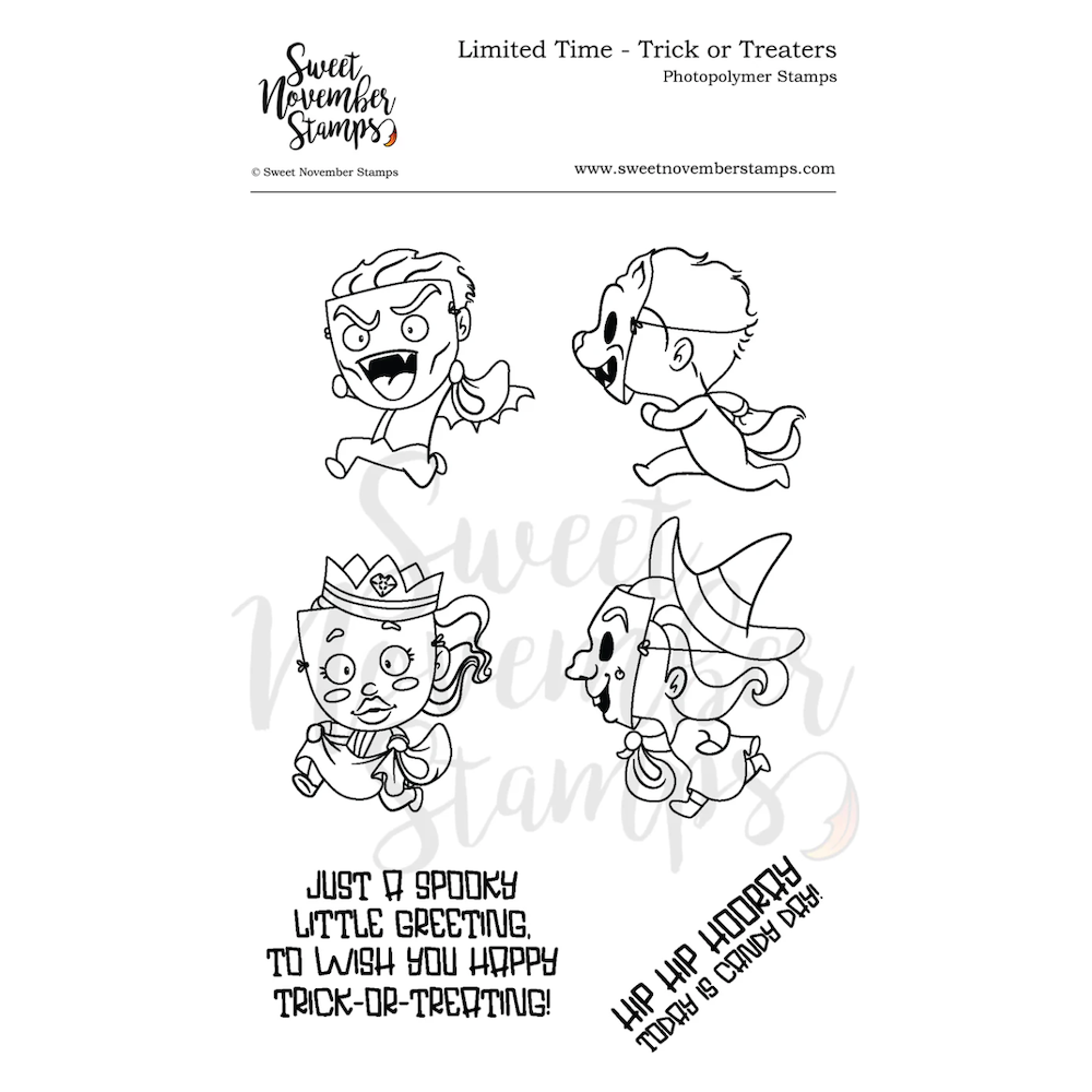 Sweet November Stamps Trick or Treaters Clear Stamp Set sns-hw-tt-24*