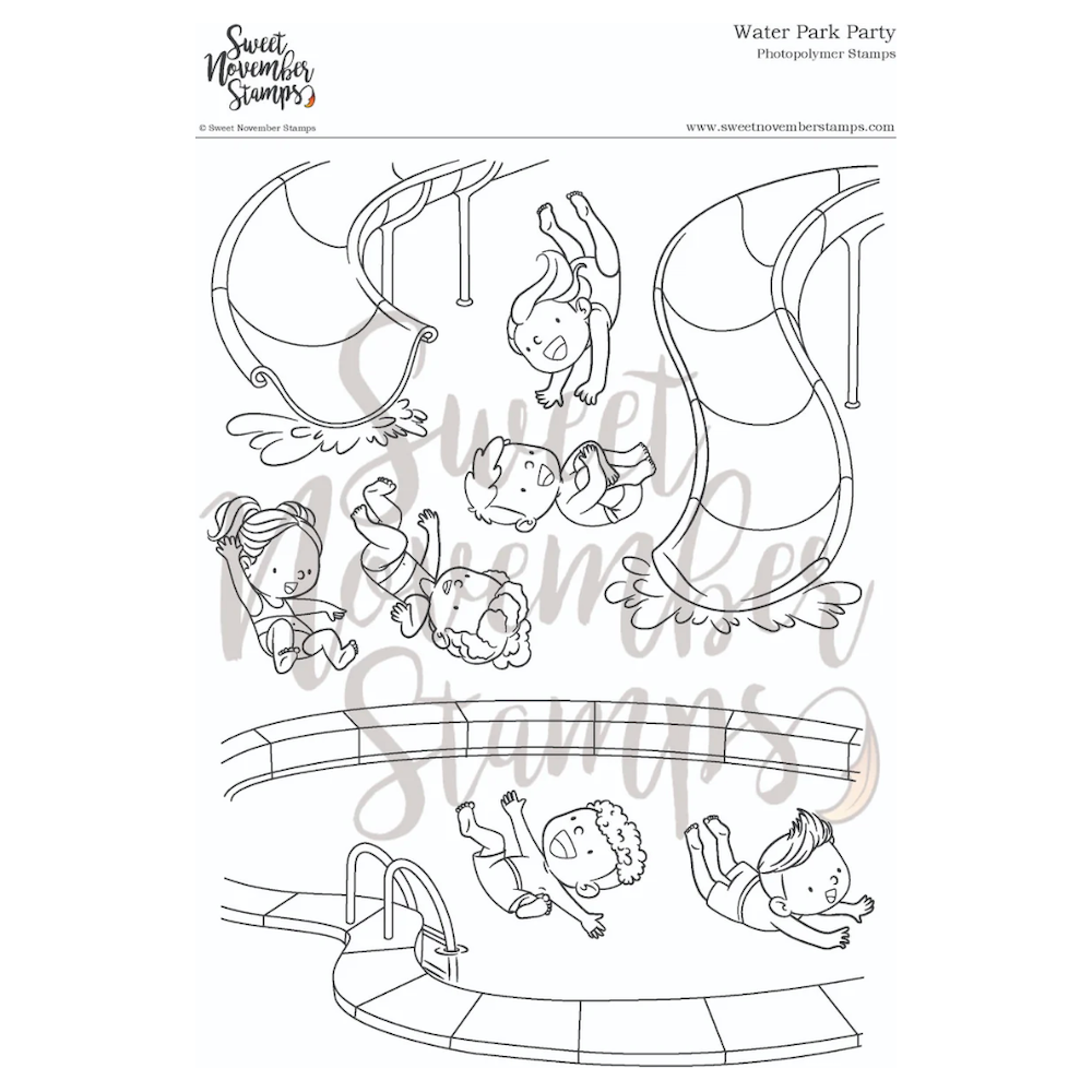 Sweet November Stamps Water Park Party Clear Stamp Set sns-wp-sr-25