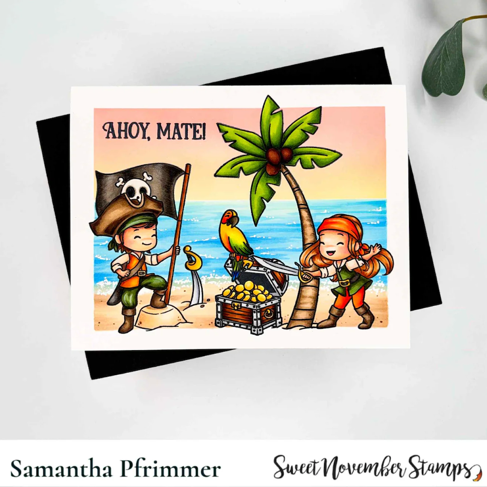 Sweet November Stamps Yo Ho Ho Background Builder Clear Stamp Set sns-bb-yo-25 ahoy