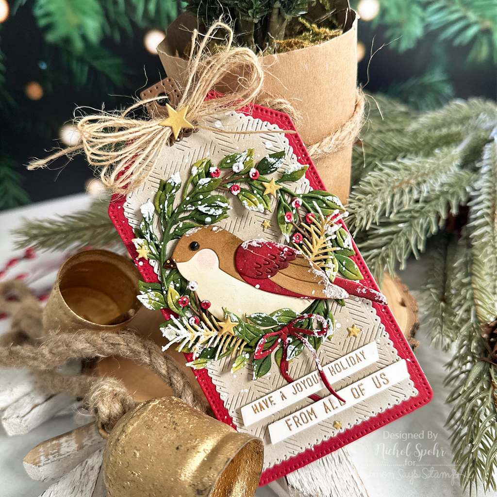 Simon Says Stamp Sweet Songbird Wafer Dies s1110 DieCember Christmas Tag | color-code:ALT05