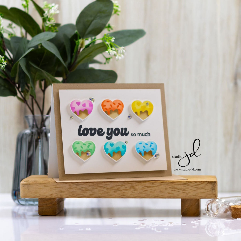 Simon Says Stamp Set of 4 Stencils Sweet Treats 1070stc To Be Loved Love Card | color-code:ALT06