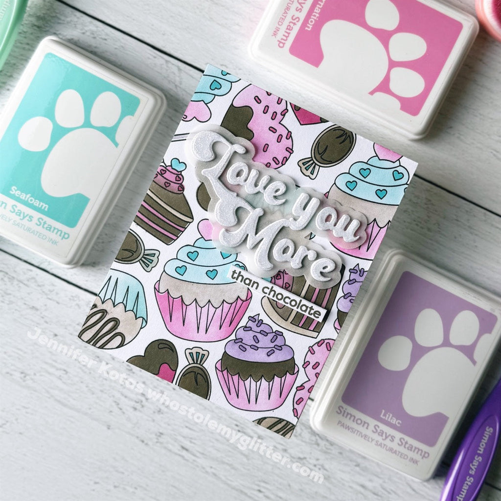 Simon Says Stamp Set of 4 Stencils Sweet Treats 1070stc To Be Loved Love Card | color-code:ALT03